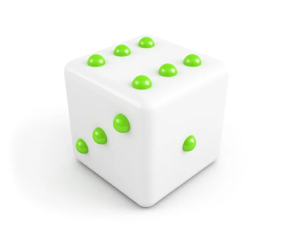 Dados com pontos verdes brilhantes — Fotografia de Stock