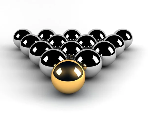 Golden sphere leadership concept — Stock Photo, Image