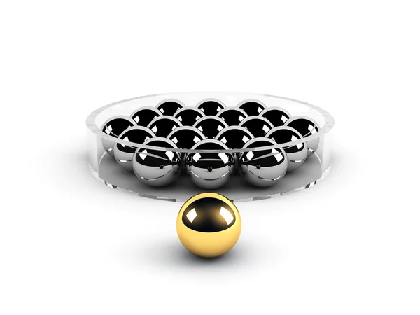 Golden sphere leadership conception — Stock Photo, Image