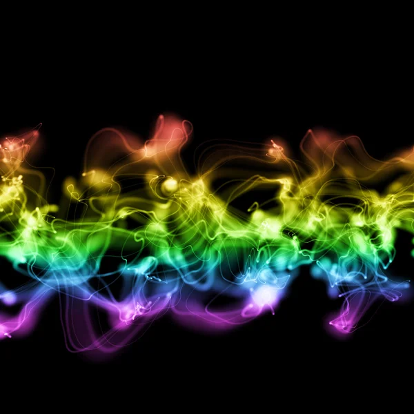 波浪抽象五颜六色的背景黑烟 — 图库照片