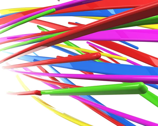 Geïsoleerde 3d veelkleurige kabels — Stockfoto
