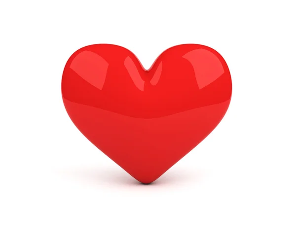 Coração vermelho sobre fundo branco — Fotografia de Stock