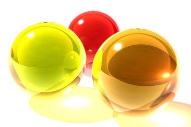 3 glass spheres clipart