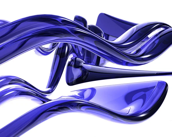 Blue glass 3d waves — Stock Photo, Image