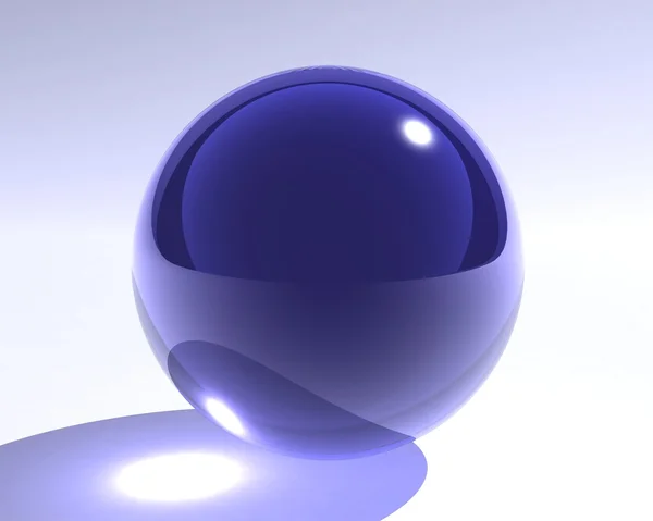 蓝色玻璃球体 — 图库照片