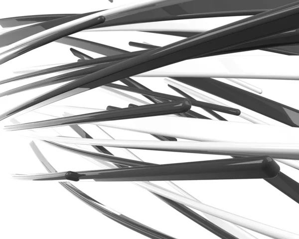 Izole 3d siyah beyaz kablolar — Stok fotoğraf