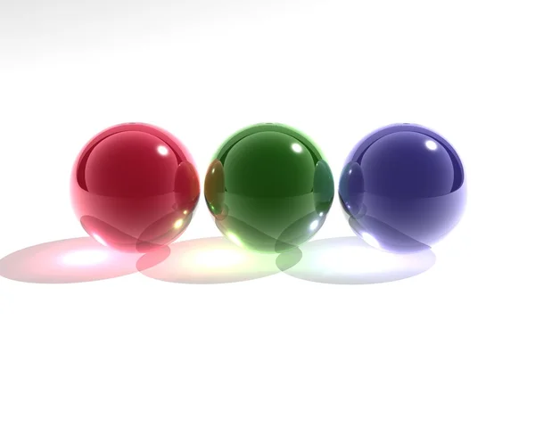 Rgb 玻璃球体 — 图库照片