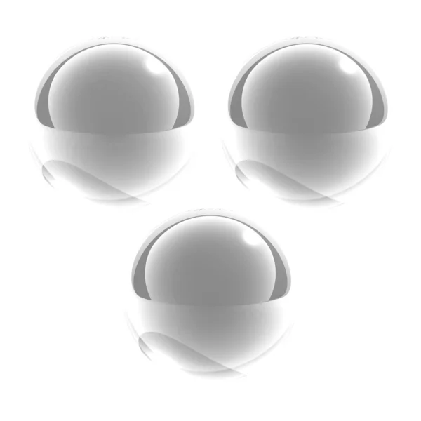 Три белых изолированных сферы — стоковое фото