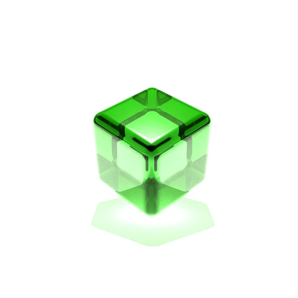 Cubo de vidro — Fotografia de Stock