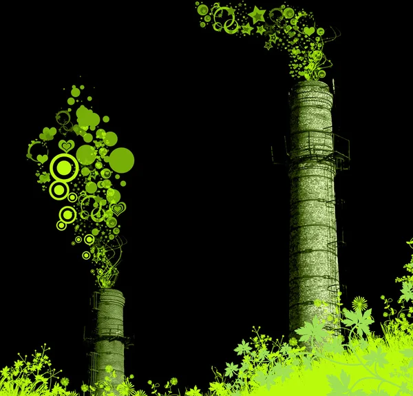 Зелені втупився димоходу стебла — стокове фото