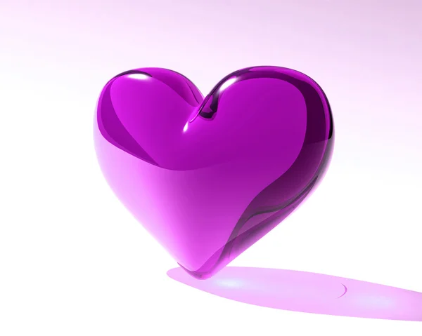 Walentynki szklane serce — Zdjęcie stockowe