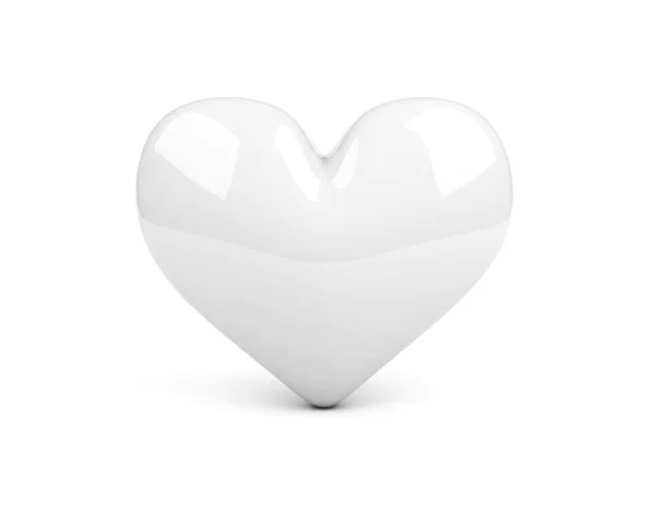 Beyaz kalp — Stok fotoğraf
