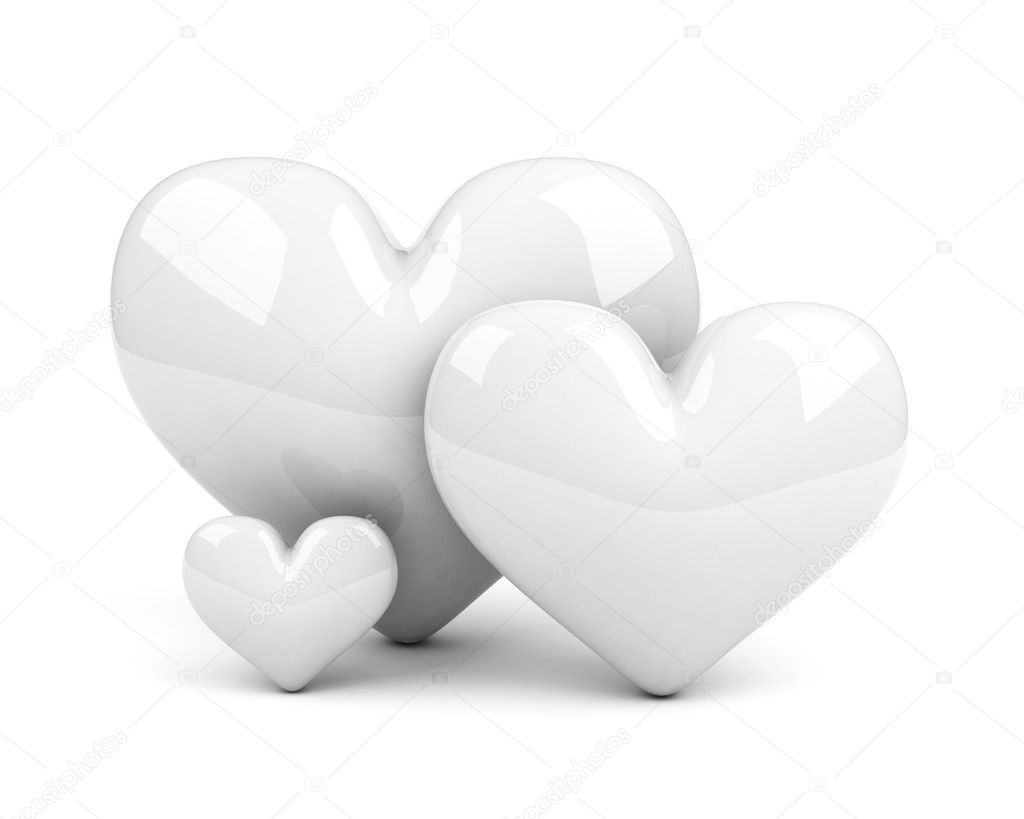 Three white hearts. symbol of family — Stock Photo © garloon #1075768