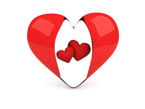 Coração transparente com dois corações vermelhos — Fotografia de Stock