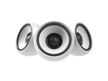 White audio systen isolated over white clipart