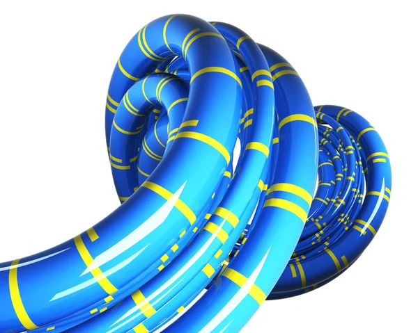 Blaue Kabel mit gelben Streifen — Stockfoto
