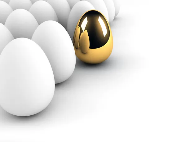 Concepto de huevo de oro fuera de la multitud Imagen de stock