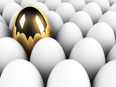 Big golden egg in the crowd clipart