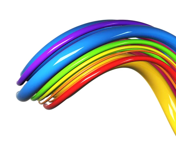 Многоцветные кабели в перспективе — стоковое фото