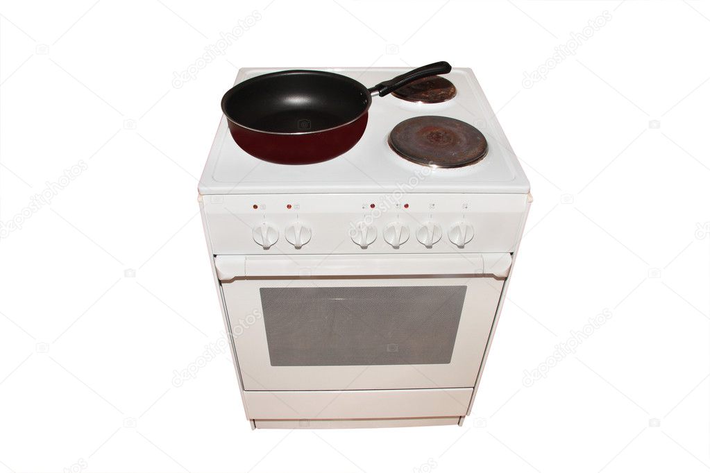 Electric stove with pan
