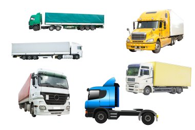 Several trucks clipart