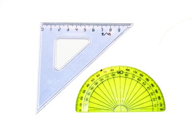 Triangle and protractor clipart