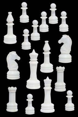 Complete of the white chessmen clipart