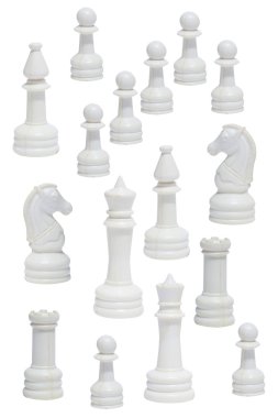 Complete of the white chessmen clipart