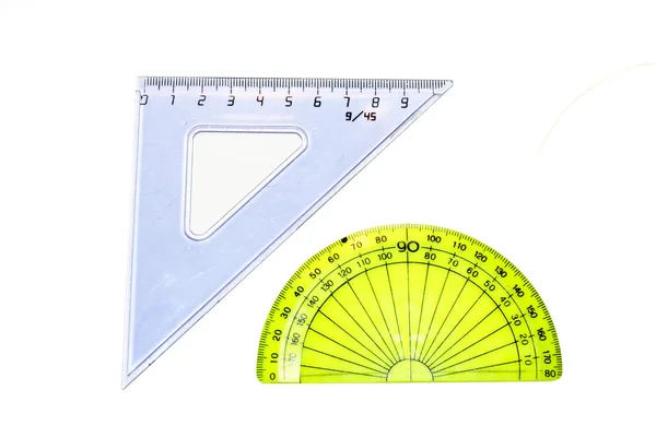 Triangle and protractor — Stock Photo, Image