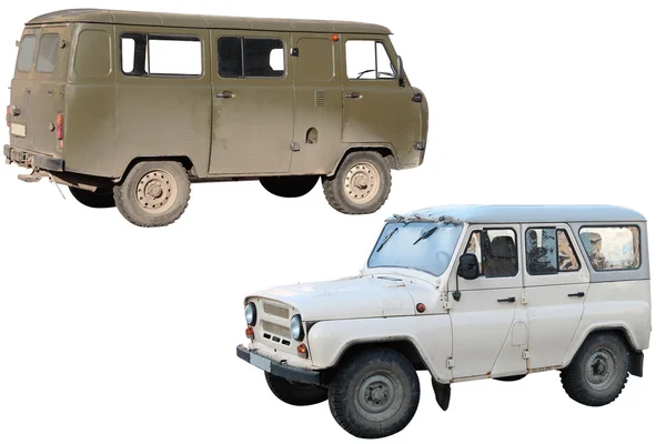 Jeep und Militärbus — Stockfoto