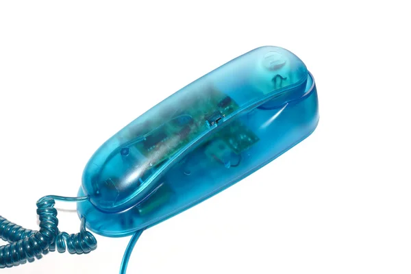 Téléphone transparent bleu — Photo
