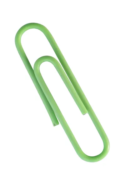 Groene paperclip — Stockfoto