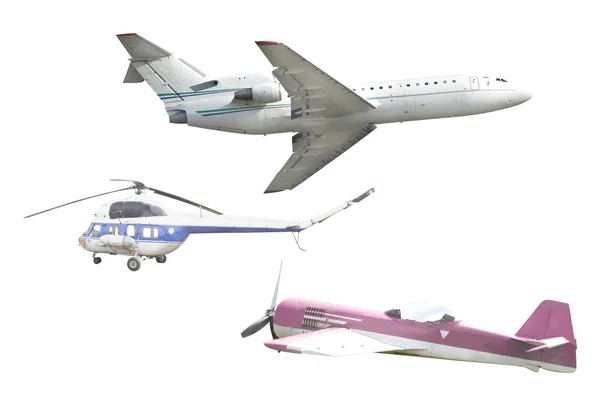Airplanes and helicopter — Stock Photo, Image