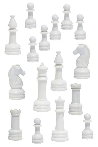 Complete of the white chessmen — Stock Photo, Image