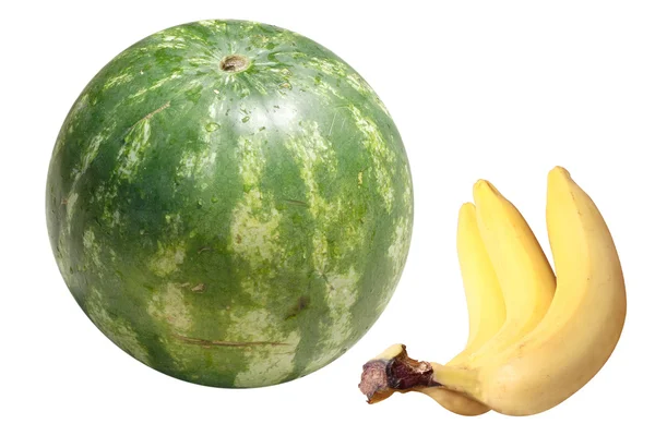 Watermelon and banana — Stock Photo, Image
