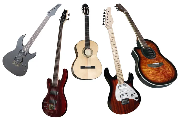 Elektrická a klasické kytary — Stock fotografie