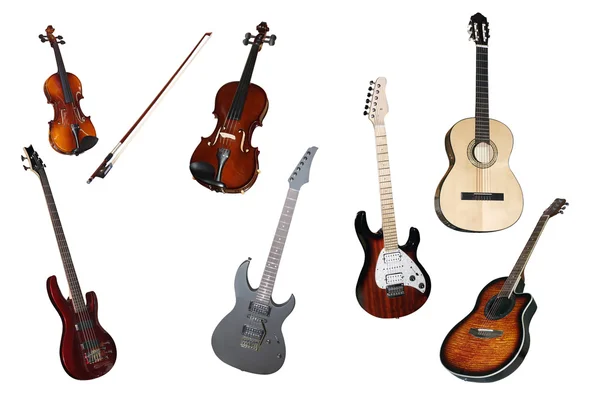 Guitares e violinos — Fotografia de Stock