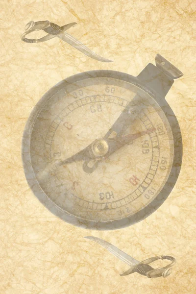 stock image Compass and rapieres