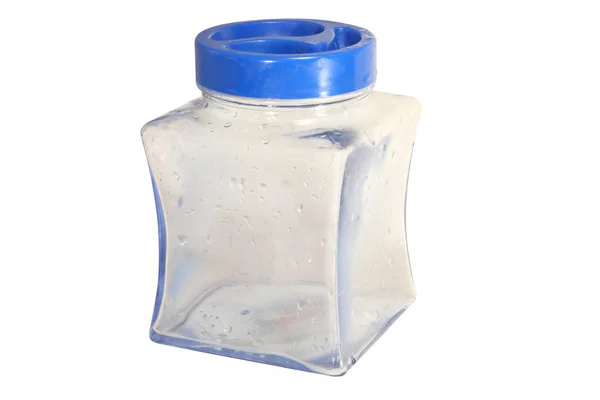 Jar with blue cover — Stock Photo, Image