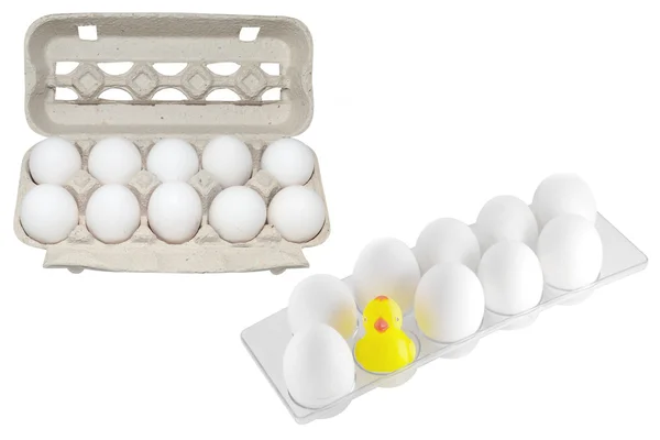 Яйця в упаковках — стокове фото