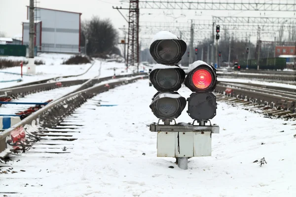 Железнодорожные светофоры — стоковое фото