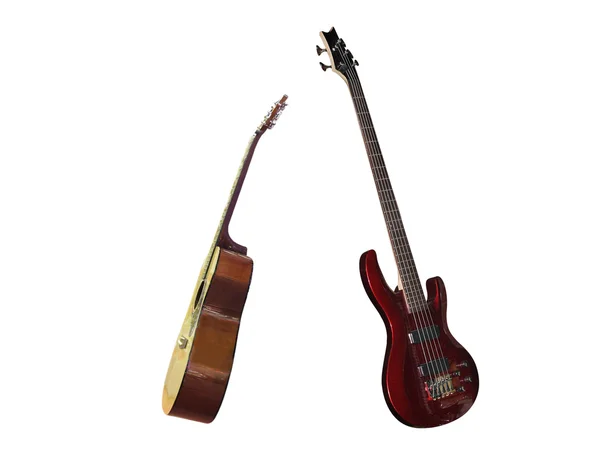 Elektrická kytara, klasická kytara — Stock fotografie