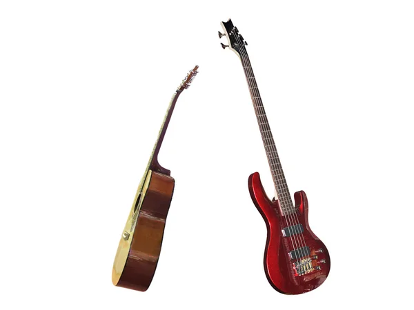 Elektrická kytara, klasická kytara — Stock fotografie