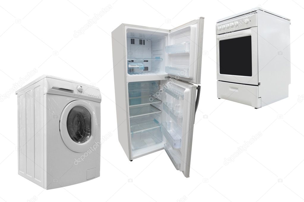 Electric stove, washer and refrigerator