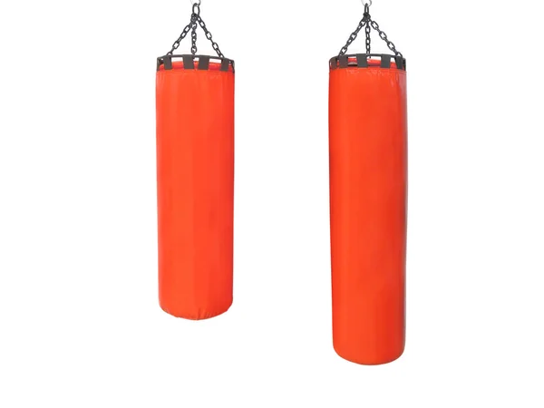 Red punching bags — Stock Photo, Image