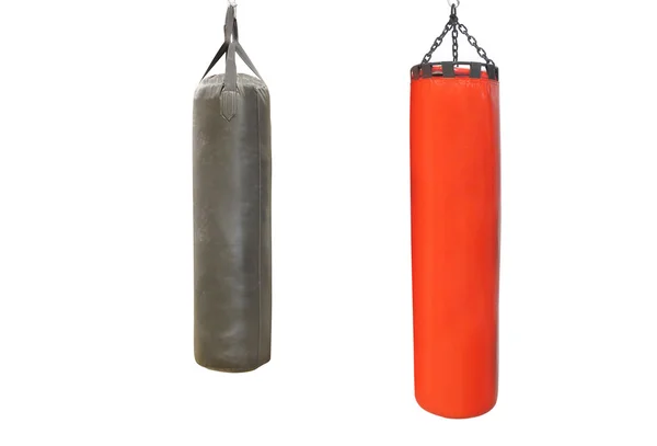 Red and black punching bags — Stock Photo, Image