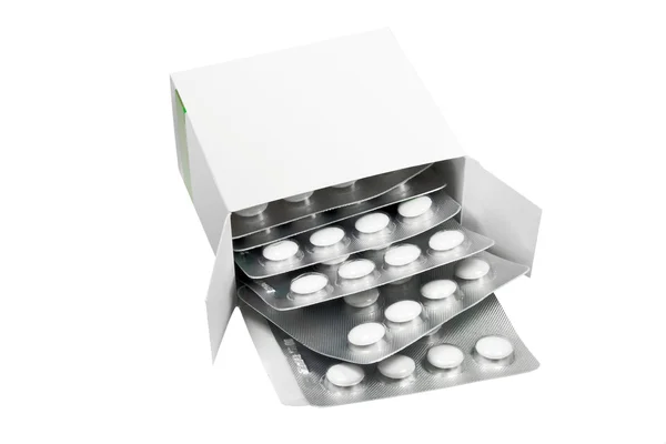 Коробка с таблетками — стоковое фото