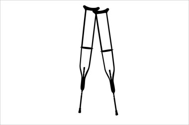 Vector illustration of black crutches clipart