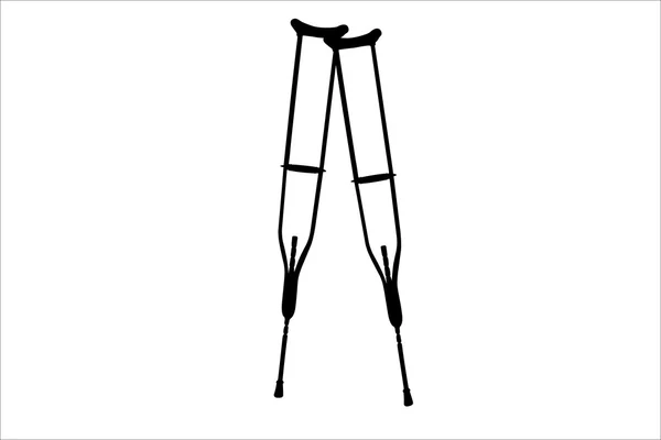 Vector illustration of black crutches — Stock Vector