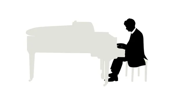 Ilustración vectorial del pianista — Vector de stock